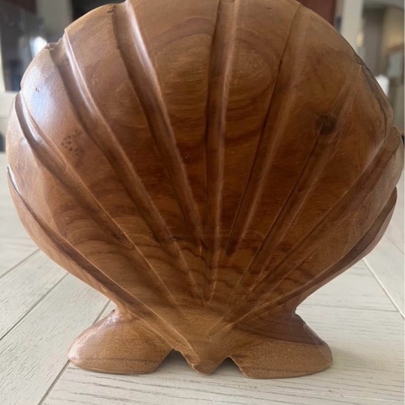 Other - Handcarved Large Wooden Seashell